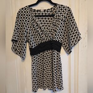 vintage black and white patterned top, size small from brand cocomo